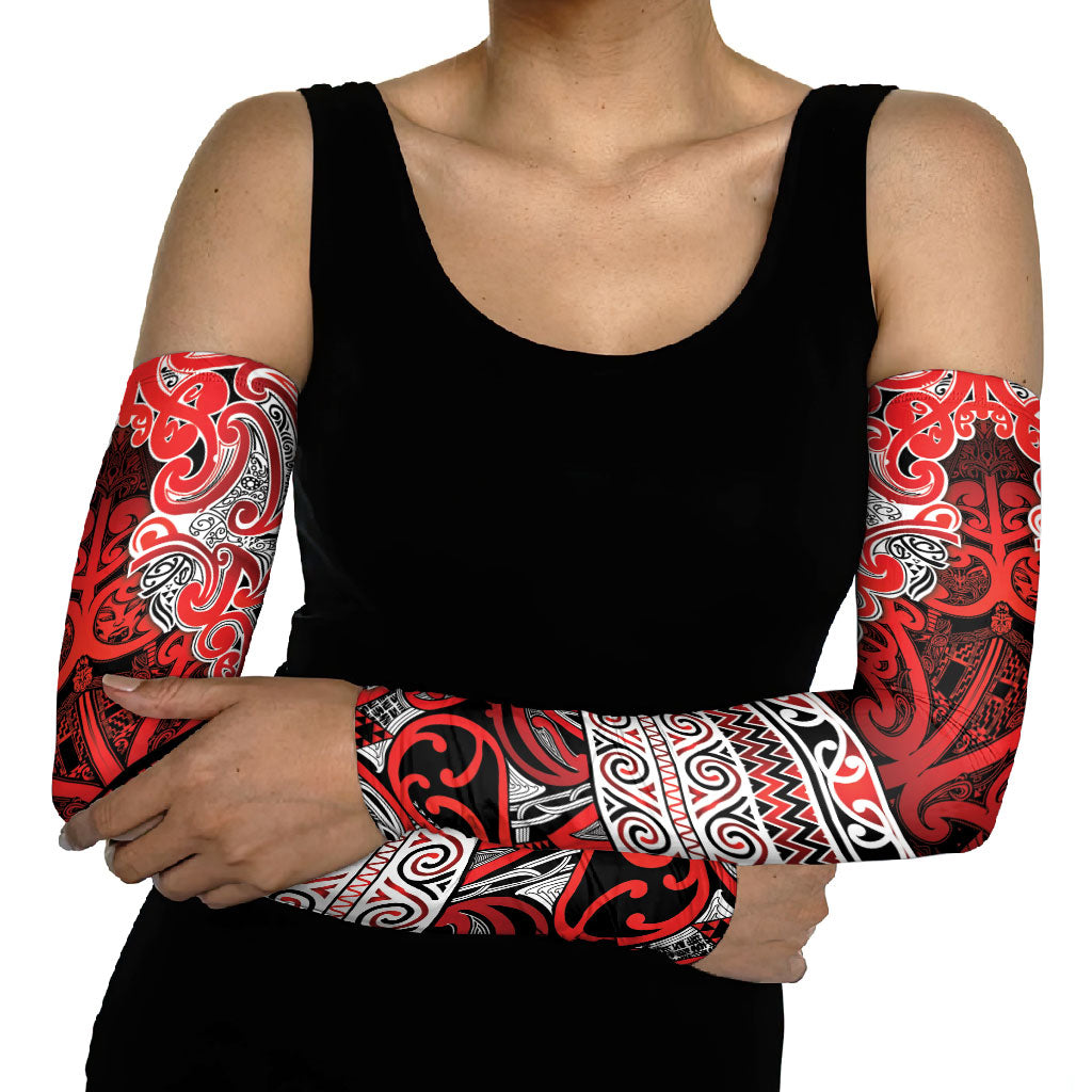 Aotearoa Iwi Ngapuhi Arm Sleeves Maori Wharenui House Tribal Pattern