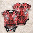 Aotearoa Iwi Ngapuhi Baby Onesie Maori Wharenui House Tribal Pattern