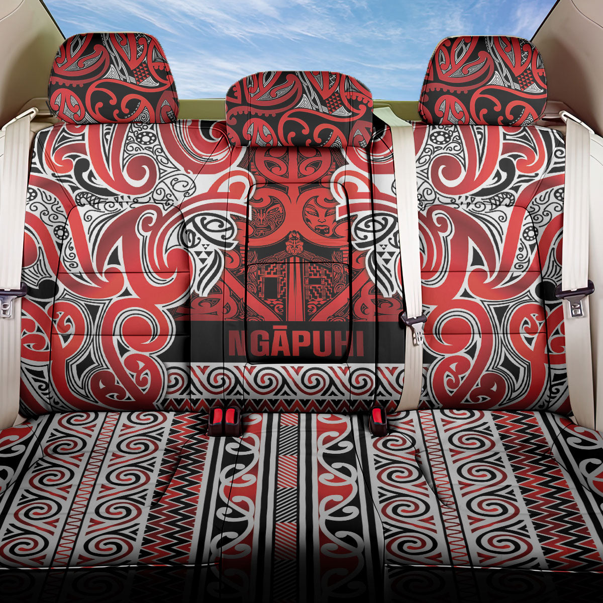 Aotearoa Iwi Ngapuhi Back Car Seat Cover Maori Wharenui House Tribal Pattern