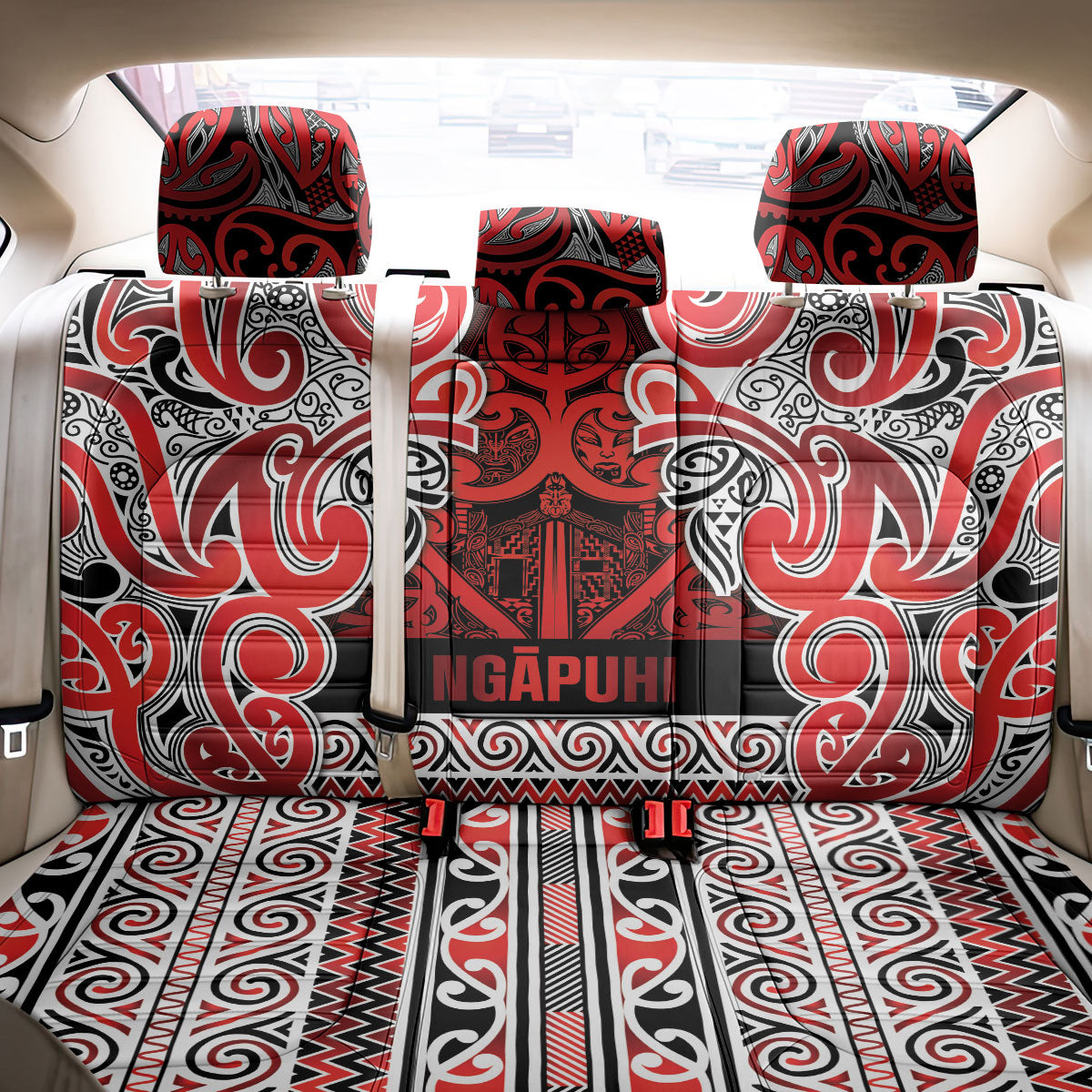 Aotearoa Iwi Ngapuhi Back Car Seat Cover Maori Wharenui House Tribal Pattern
