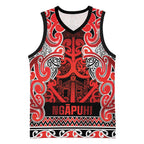 Aotearoa Iwi Ngapuhi Basketball Jersey Maori Wharenui House Tribal Pattern