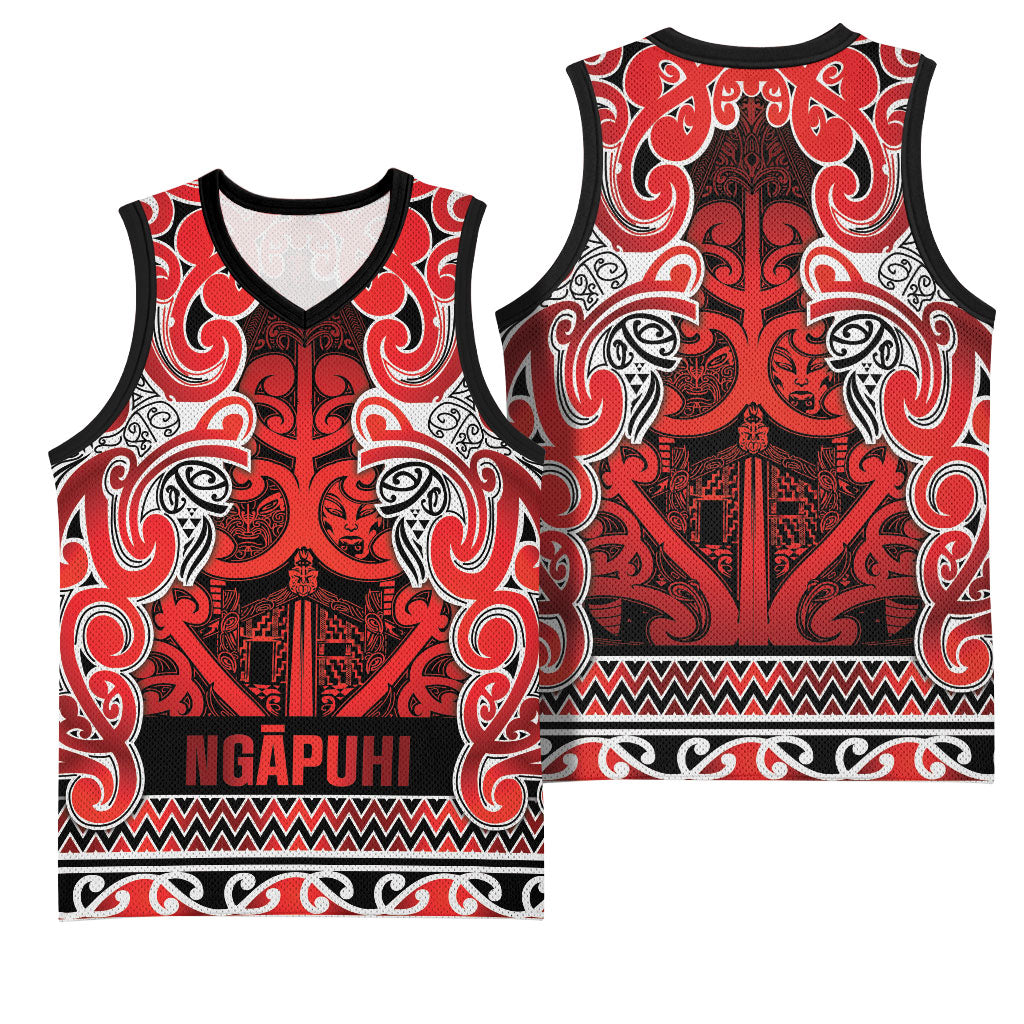 Aotearoa Iwi Ngapuhi Basketball Jersey Maori Wharenui House Tribal Pattern