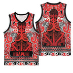 Aotearoa Iwi Ngapuhi Basketball Jersey Maori Wharenui House Tribal Pattern