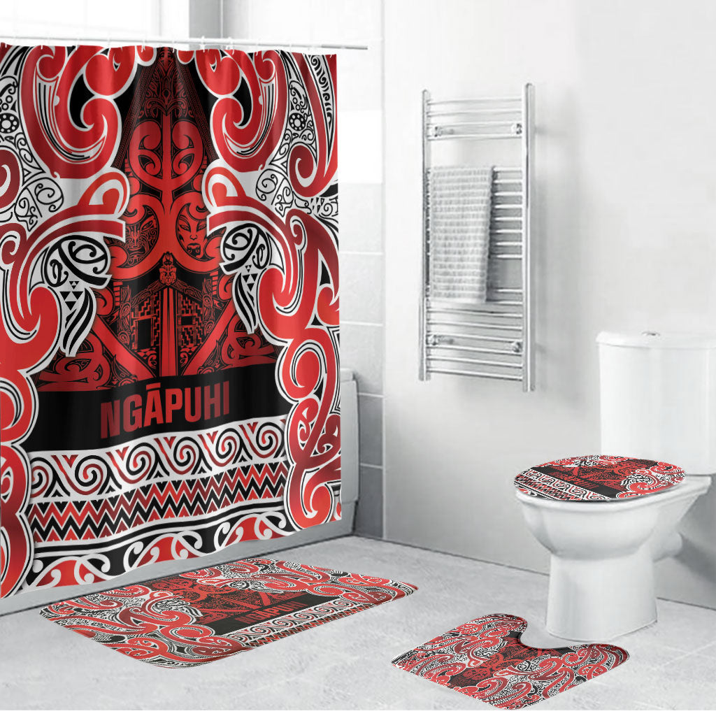 Aotearoa Iwi Ngapuhi Bathroom Set Maori Wharenui House Tribal Pattern