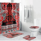 Aotearoa Iwi Ngapuhi Bathroom Set Maori Wharenui House Tribal Pattern