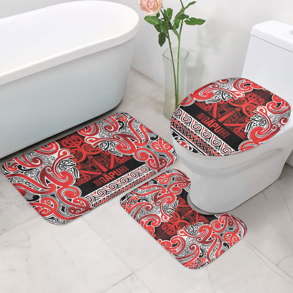 Aotearoa Iwi Ngapuhi Bathroom Set Maori Wharenui House Tribal Pattern
