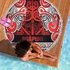 Aotearoa Iwi Ngapuhi Beach Blanket Maori Wharenui House Tribal Pattern