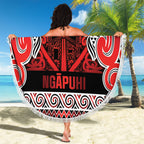 Aotearoa Iwi Ngapuhi Beach Blanket Maori Wharenui House Tribal Pattern