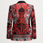 Aotearoa Iwi Ngapuhi Blazer Maori Wharenui House Tribal Pattern