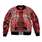 Aotearoa Iwi Ngapuhi Bomber Jacket Maori Wharenui House Tribal Pattern