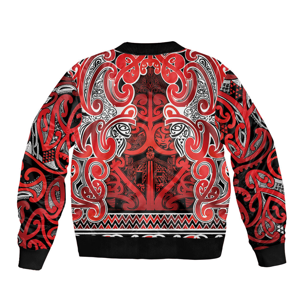 Aotearoa Iwi Ngapuhi Bomber Jacket Maori Wharenui House Tribal Pattern