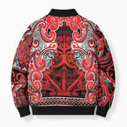 Aotearoa Iwi Ngapuhi Bomber Puffer Jacket Maori Wharenui House Tribal Pattern