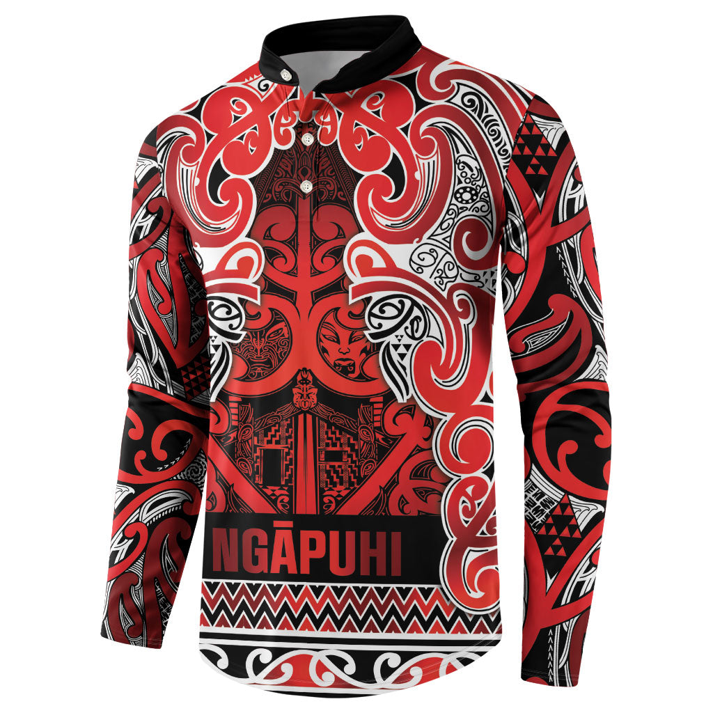 Aotearoa Iwi Ngapuhi Button Sweatshirt Maori Wharenui House Tribal Pattern