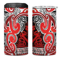 Aotearoa Iwi Ngapuhi 4 in 1 Can Cooler Tumbler Maori Wharenui House Tribal Pattern