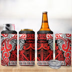 Aotearoa Iwi Ngapuhi 4 in 1 Can Cooler Tumbler Maori Wharenui House Tribal Pattern