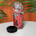 Aotearoa Iwi Ngapuhi 4 in 1 Can Cooler Tumbler Maori Wharenui House Tribal Pattern