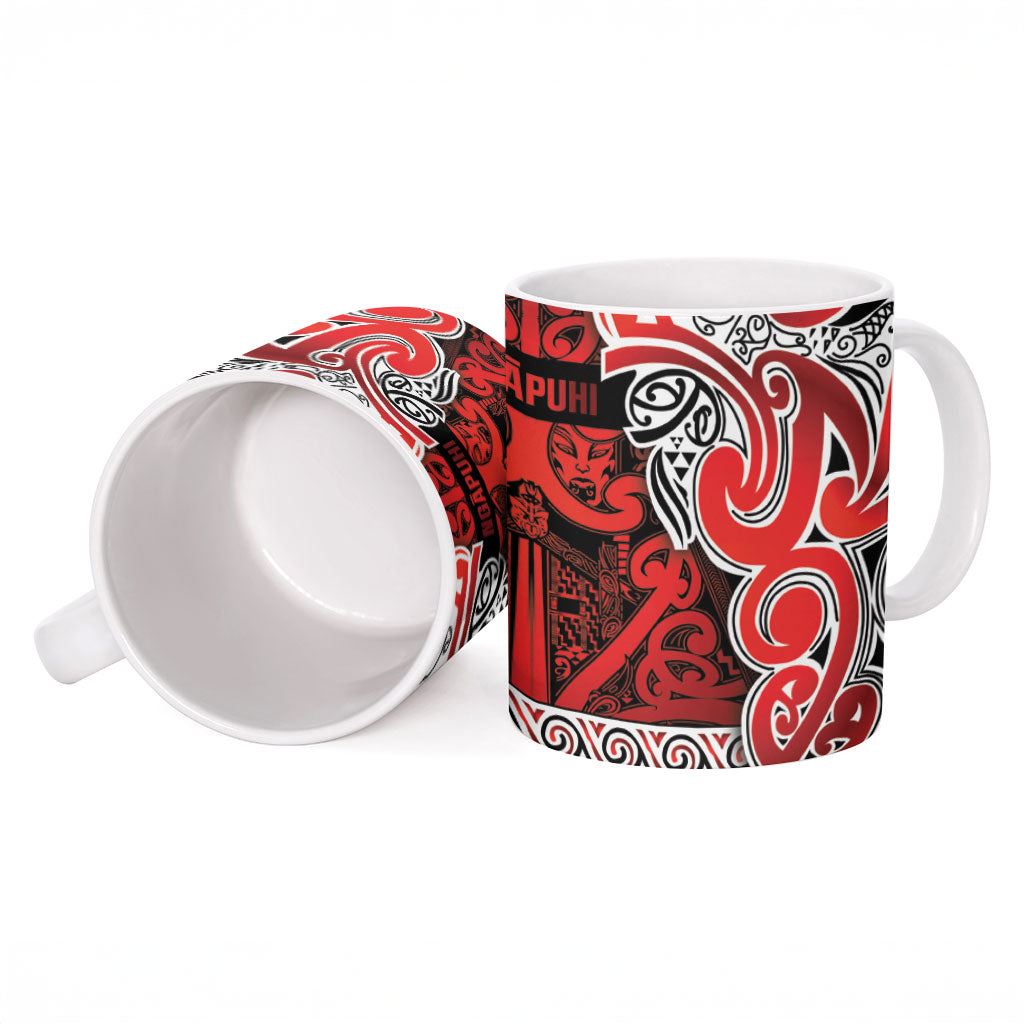Aotearoa Iwi Ngapuhi Ceramic Mug Maori Wharenui House Tribal Pattern