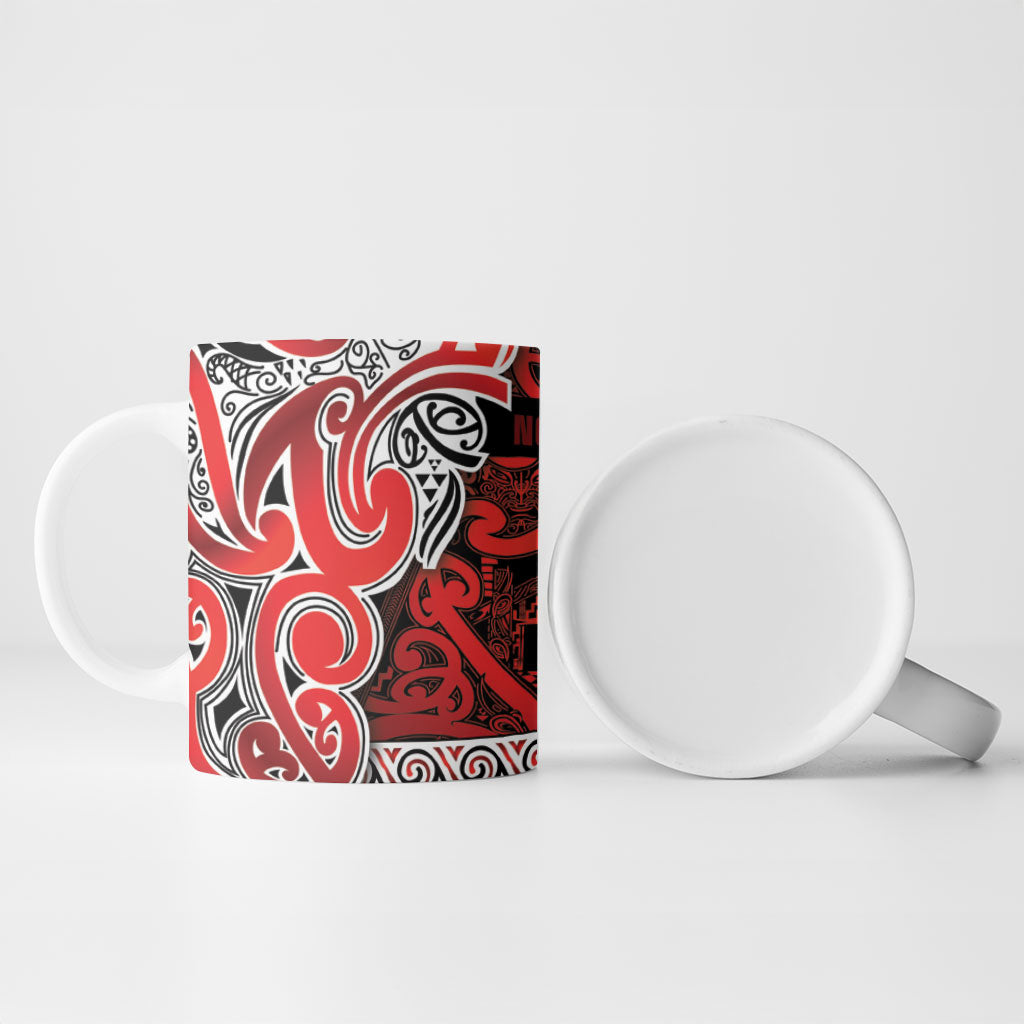 Aotearoa Iwi Ngapuhi Ceramic Mug Maori Wharenui House Tribal Pattern