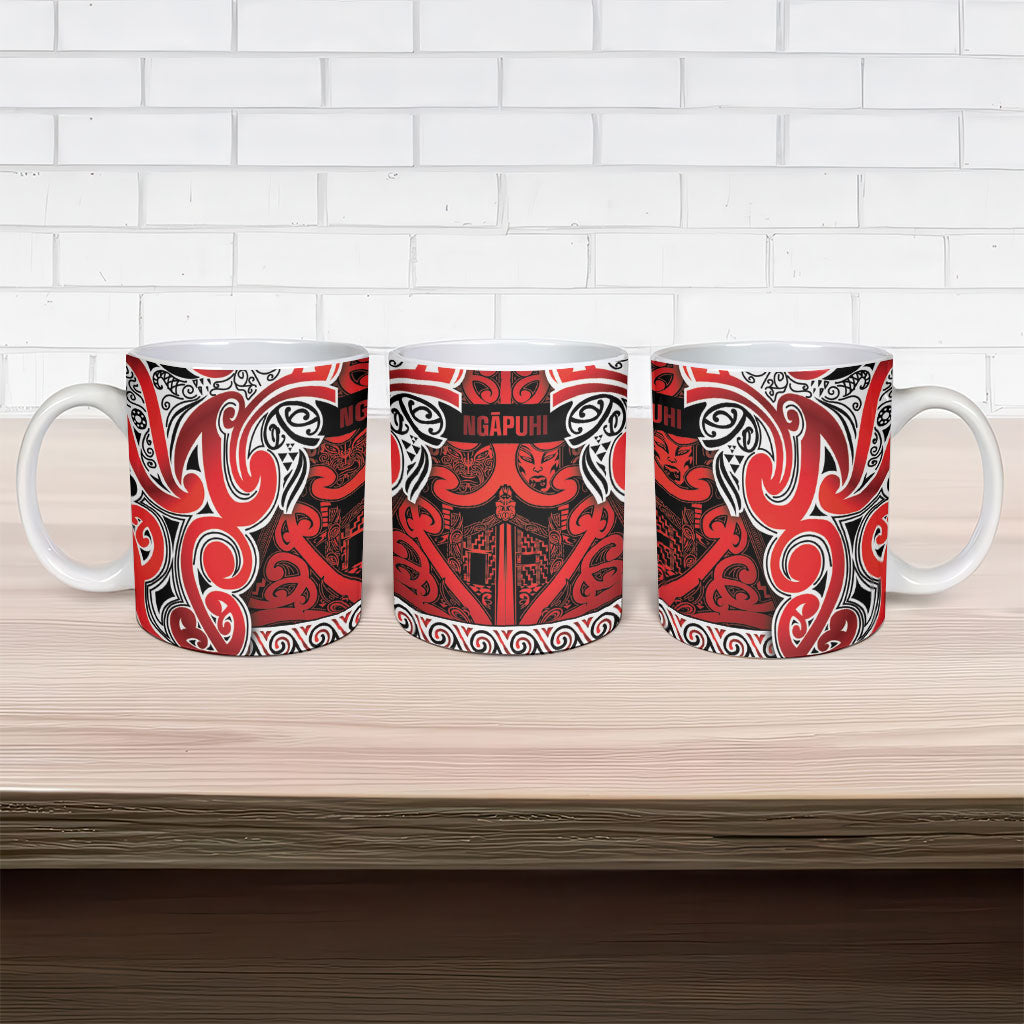 Aotearoa Iwi Ngapuhi Ceramic Mug Maori Wharenui House Tribal Pattern