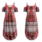Aotearoa Iwi Ngapuhi Couples Matching Summer Maxi Dress and Hawaiian Shirt Maori Wharenui House Tribal Pattern