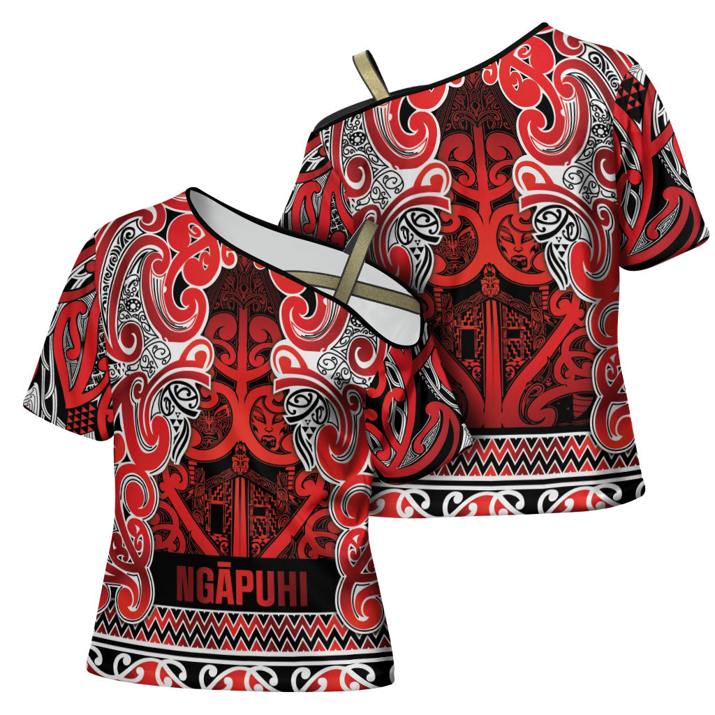 Aotearoa Iwi Ngapuhi Cross Shoulder Shirt Maori Wharenui House Tribal Pattern