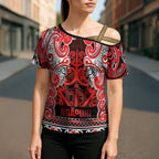 Aotearoa Iwi Ngapuhi Cross Shoulder Shirt Maori Wharenui House Tribal Pattern