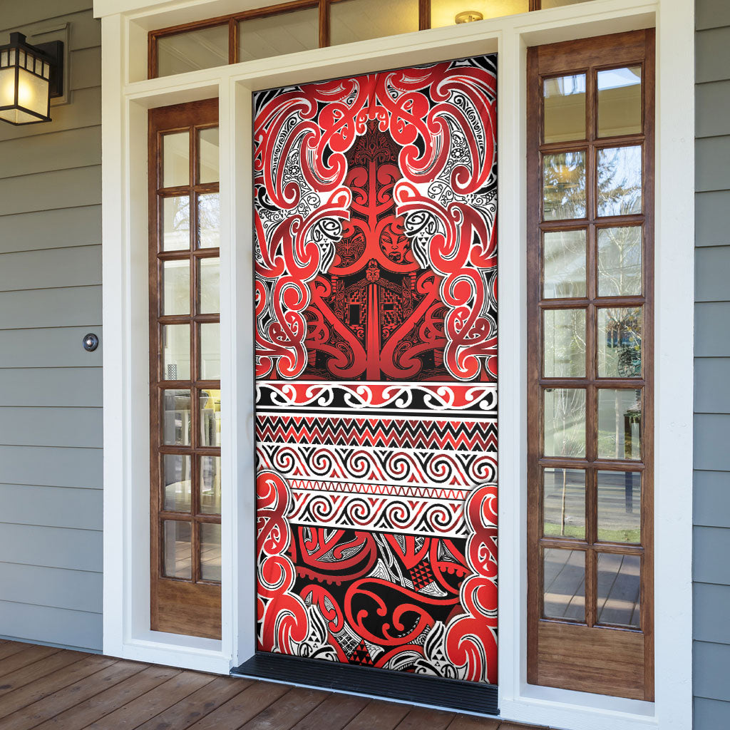 Aotearoa Iwi Ngapuhi Door Cover Maori Wharenui House Tribal Pattern
