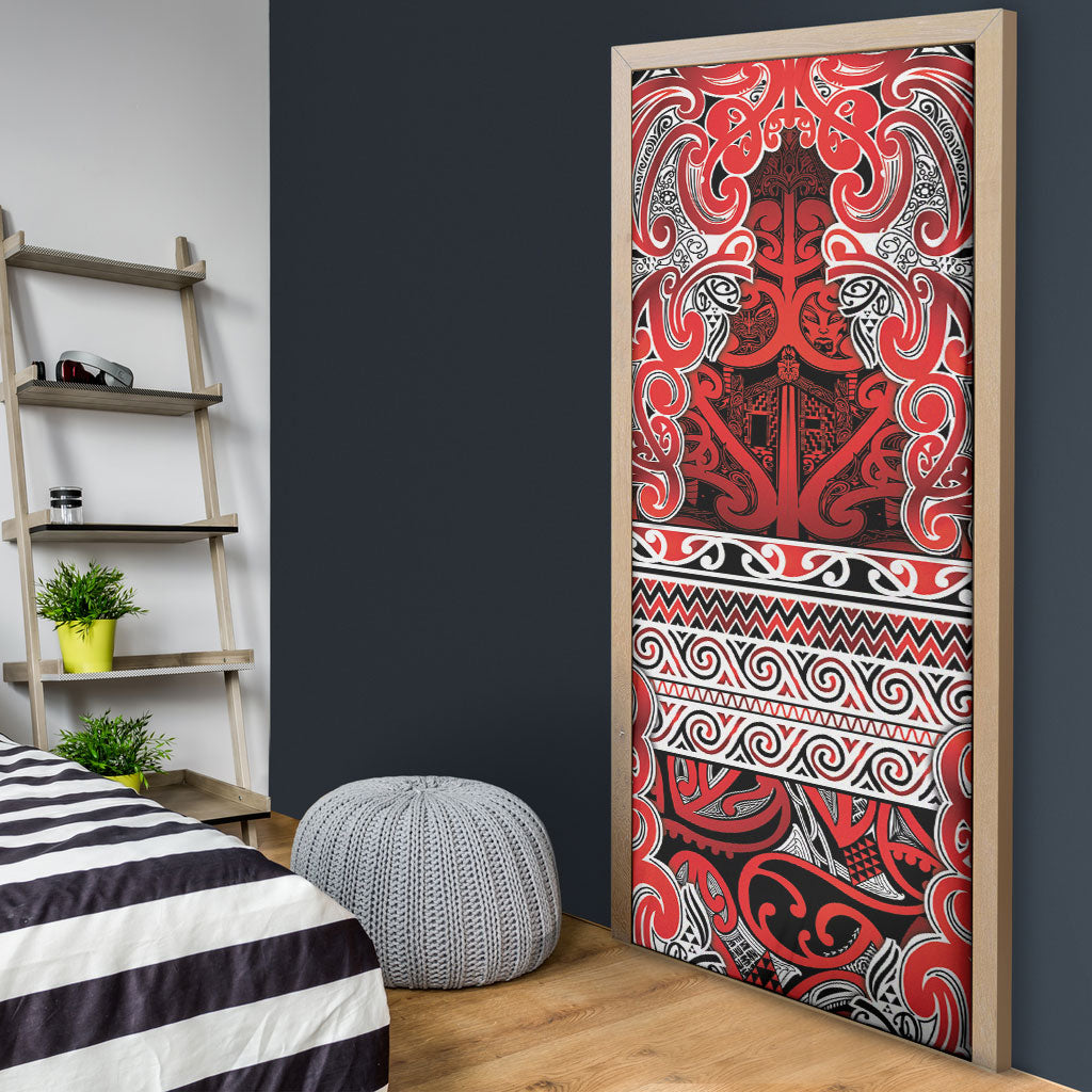 Aotearoa Iwi Ngapuhi Door Cover Maori Wharenui House Tribal Pattern