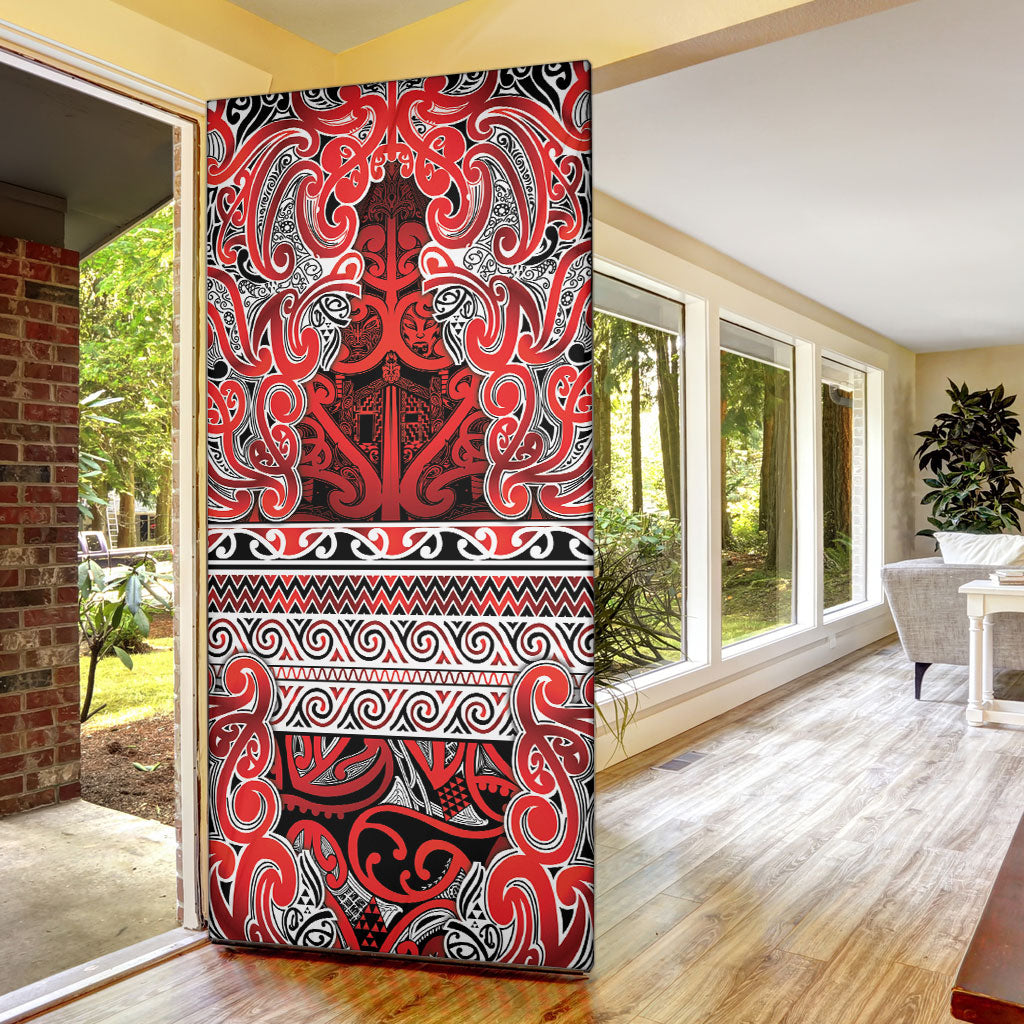 Aotearoa Iwi Ngapuhi Door Cover Maori Wharenui House Tribal Pattern
