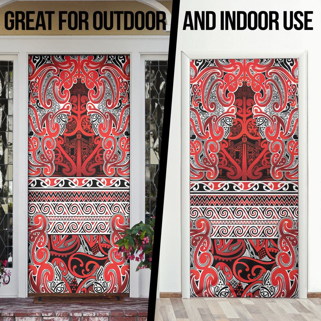 Aotearoa Iwi Ngapuhi Door Cover Maori Wharenui House Tribal Pattern