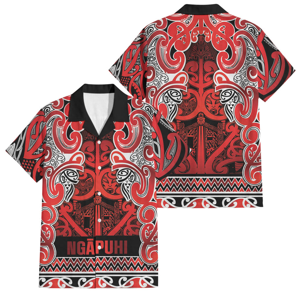 Aotearoa Iwi Ngapuhi Family Matching Mermaid Dress and Hawaiian Shirt Maori Wharenui House Tribal Pattern