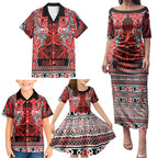 Aotearoa Iwi Ngapuhi Family Matching Puletasi and Hawaiian Shirt Maori Wharenui House Tribal Pattern