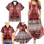 Aotearoa Iwi Ngapuhi Family Matching Summer Maxi Dress and Hawaiian Shirt Maori Wharenui House Tribal Pattern