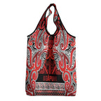 Aotearoa Iwi Ngapuhi Grocery Bag Maori Wharenui House Tribal Pattern