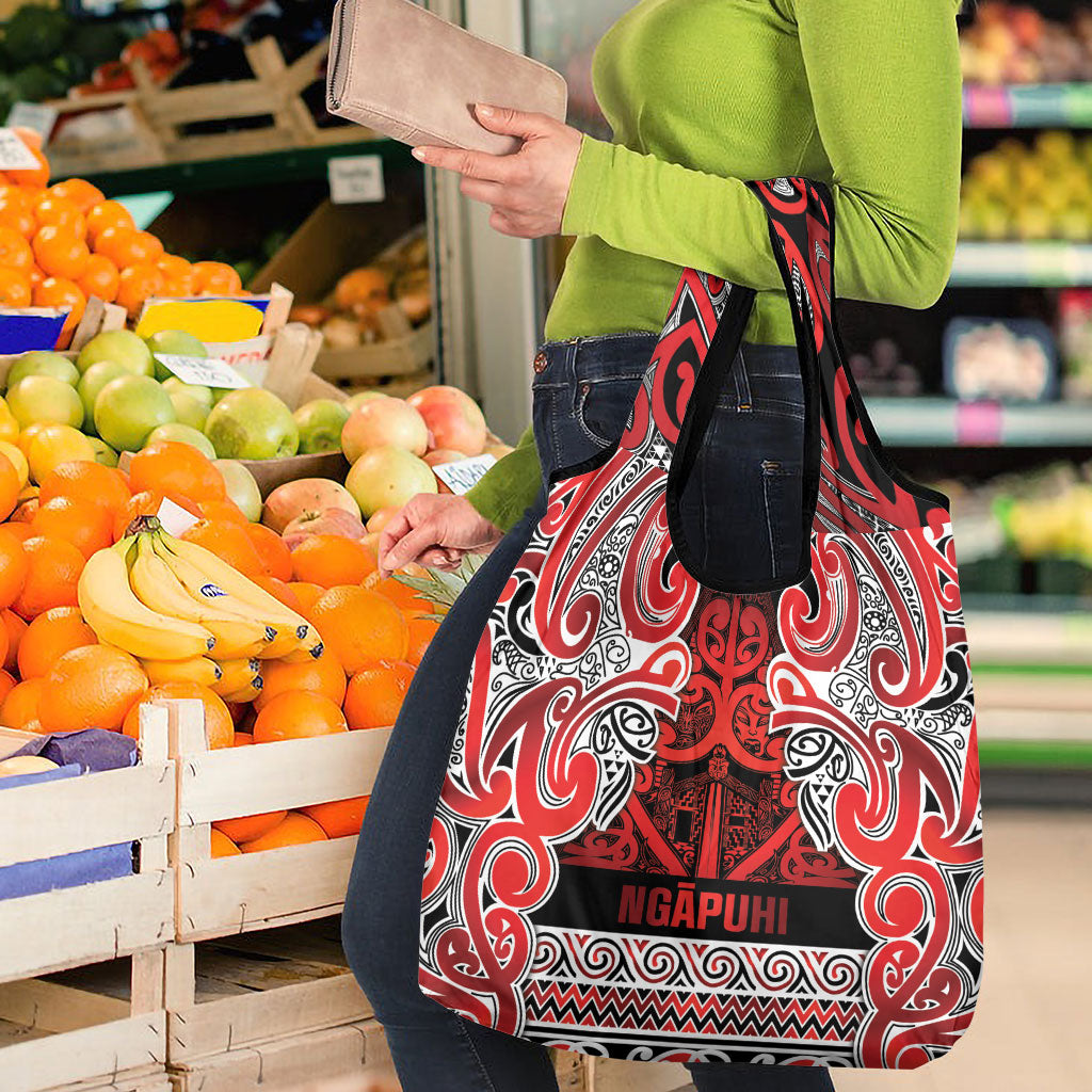 Aotearoa Iwi Ngapuhi Grocery Bag Maori Wharenui House Tribal Pattern
