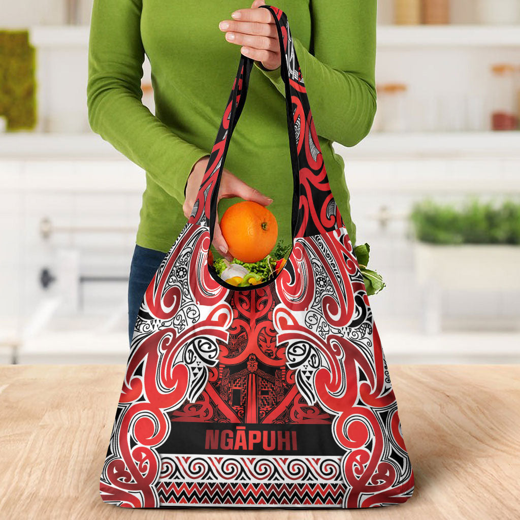 Aotearoa Iwi Ngapuhi Grocery Bag Maori Wharenui House Tribal Pattern