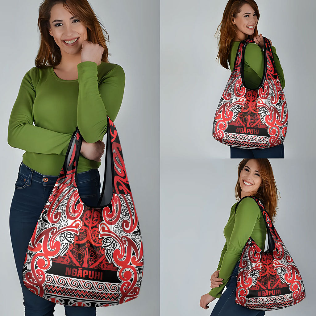 Aotearoa Iwi Ngapuhi Grocery Bag Maori Wharenui House Tribal Pattern