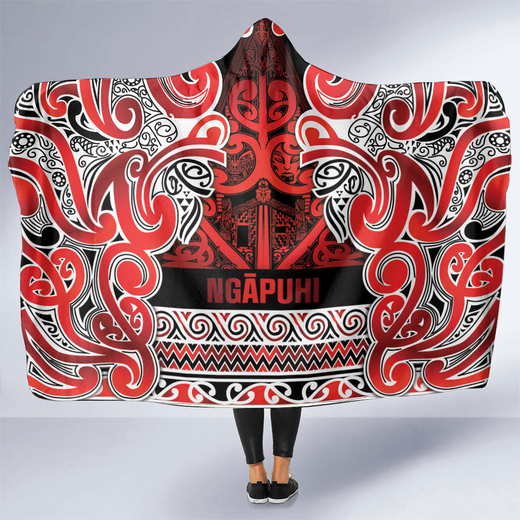 Aotearoa Iwi Ngapuhi Hooded Blanket Maori Wharenui House Tribal Pattern