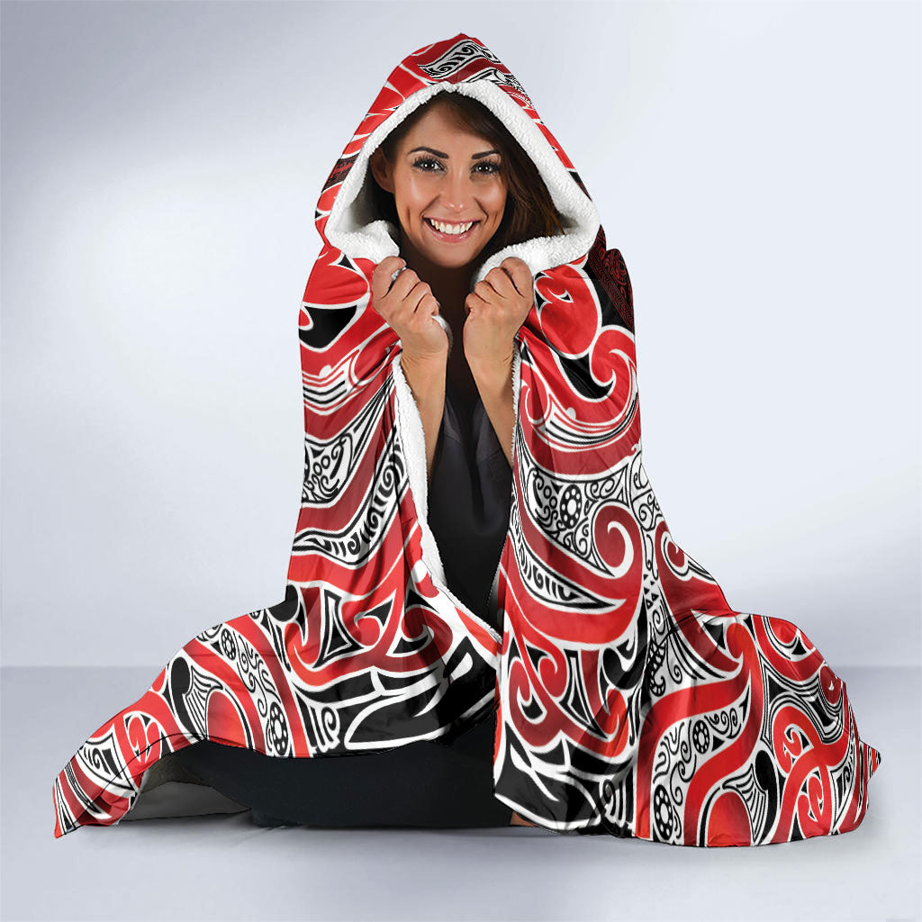 Aotearoa Iwi Ngapuhi Hooded Blanket Maori Wharenui House Tribal Pattern