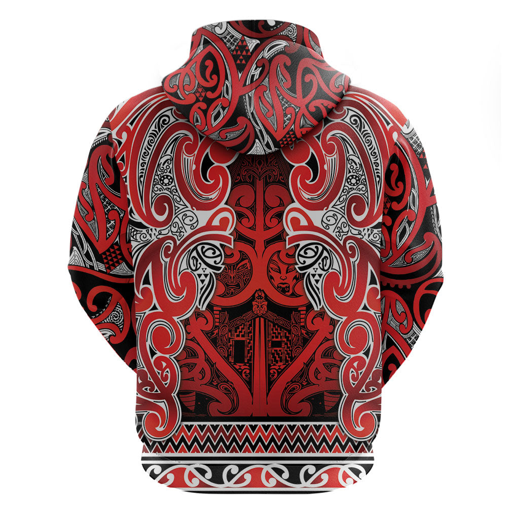Aotearoa Iwi Ngapuhi Hoodie Maori Wharenui House Tribal Pattern