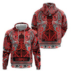 Aotearoa Iwi Ngapuhi Hoodie Maori Wharenui House Tribal Pattern
