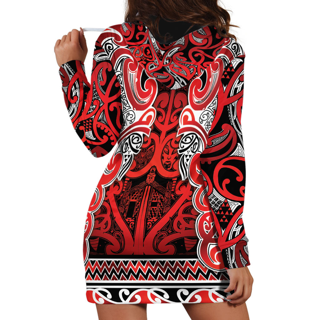 Aotearoa Iwi Ngapuhi Hoodie Dress Maori Wharenui House Tribal Pattern