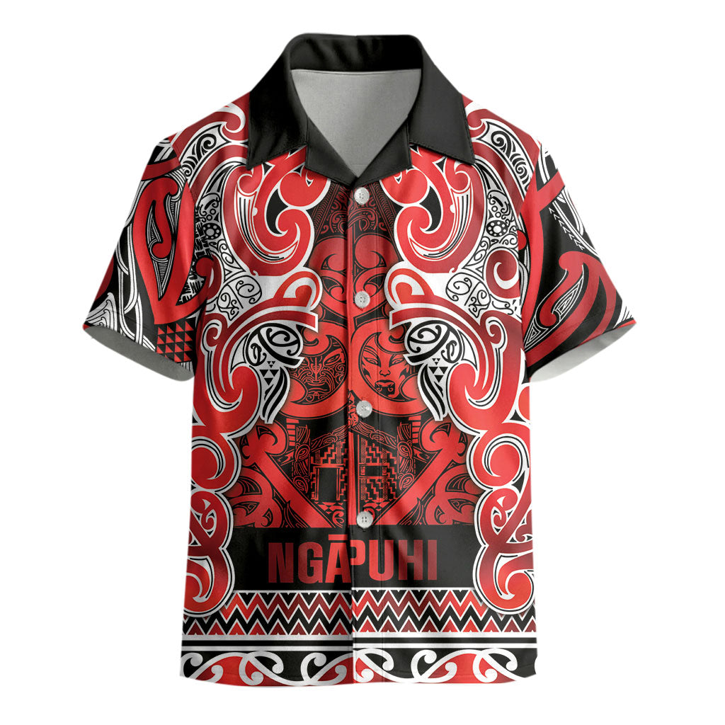 Aotearoa Iwi Ngapuhi Kid Hawaiian Shirt Maori Wharenui House Tribal Pattern