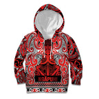 Aotearoa Iwi Ngapuhi Kid Hoodie Maori Wharenui House Tribal Pattern