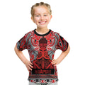 Aotearoa Iwi Ngapuhi Kid T Shirt Maori Wharenui House Tribal Pattern