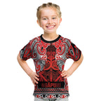 Aotearoa Iwi Ngapuhi Kid T Shirt Maori Wharenui House Tribal Pattern