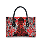 Aotearoa Iwi Ngapuhi Leather Bag Maori Wharenui House Tribal Pattern