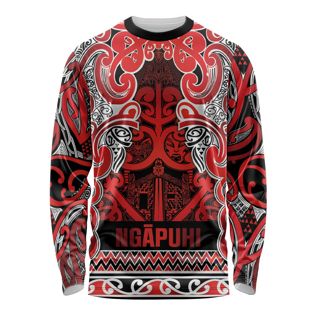 Aotearoa Iwi Ngapuhi Long Sleeve Shirt Maori Wharenui House Tribal Pattern