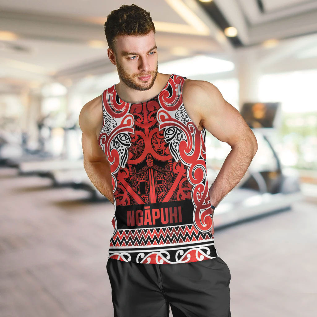 Aotearoa Iwi Ngapuhi Men Tank Top Maori Wharenui House Tribal Pattern