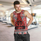 Aotearoa Iwi Ngapuhi Men Tank Top Maori Wharenui House Tribal Pattern